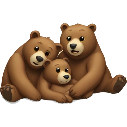 bear family cuddling emoji