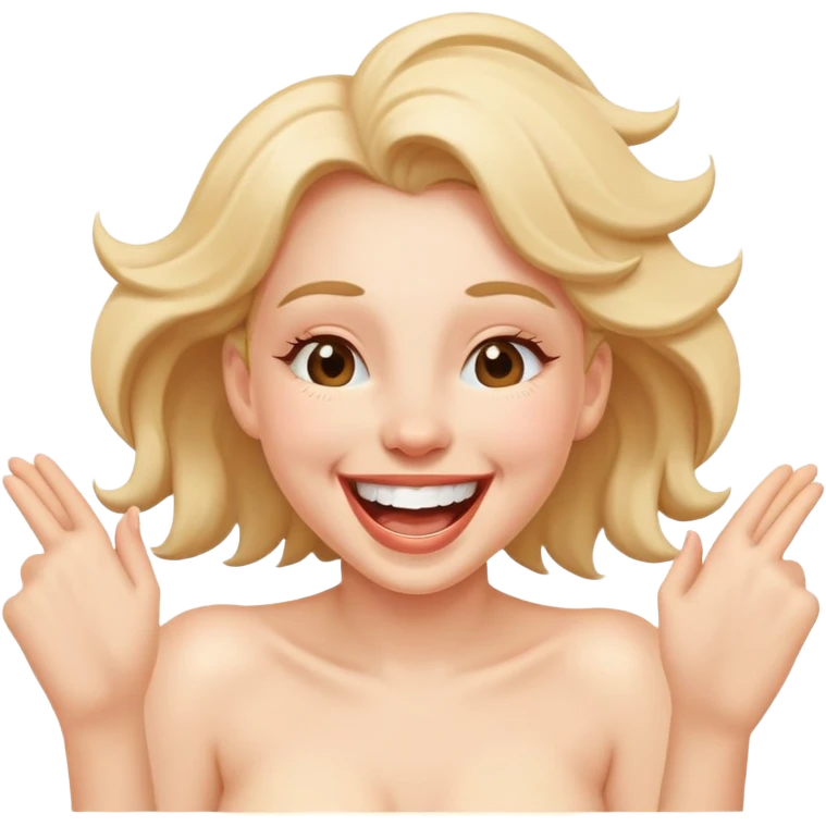 Laughing nude girl emoji