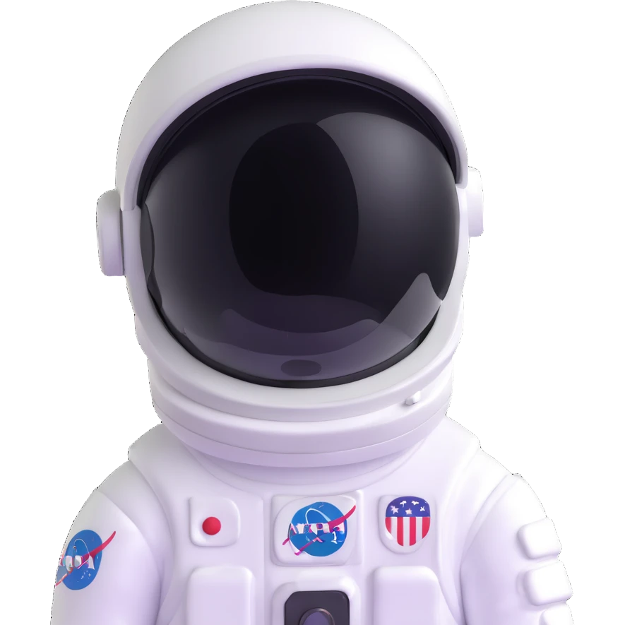 happy little astronaut in white suit and helmet emoji