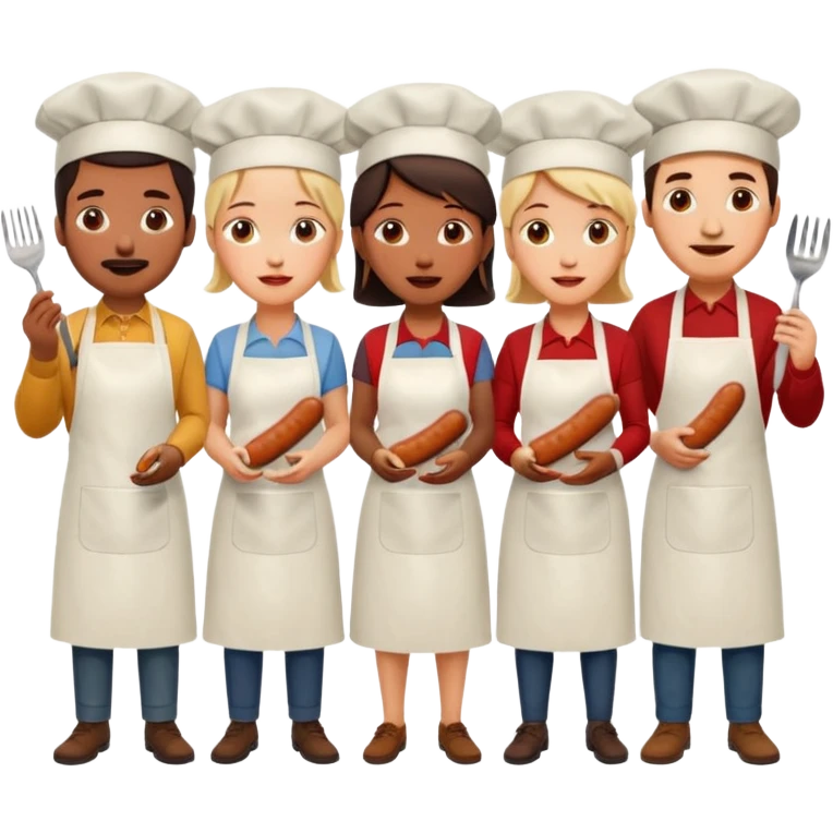 sausage eating people emoji