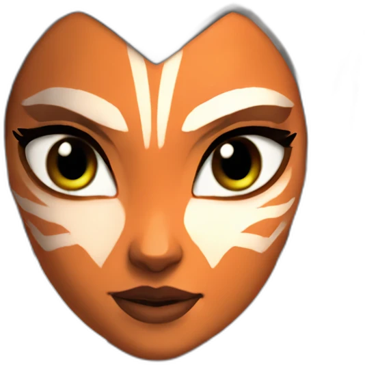 Sexy Ahsoka Tano (portrait, front facing, Apple iOS 17 style) small horns emoji