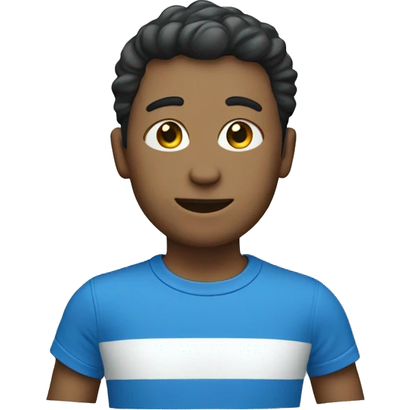 blue t-shirt with white stripe emoji