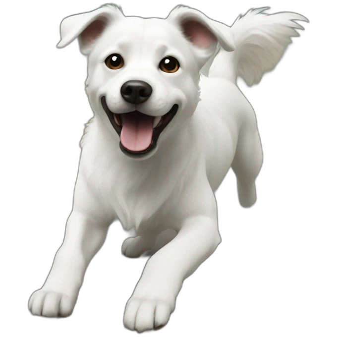 a dog flying in the shk emoji