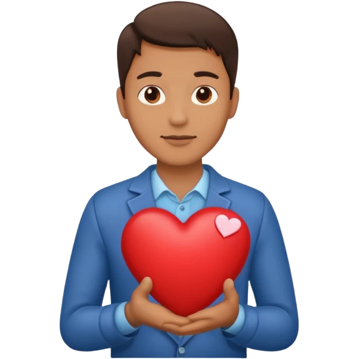 A single man with heart in his hand  emoji
