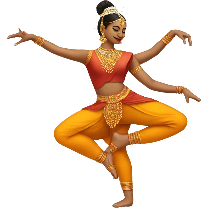 a bharatanatyam dancer 2 legs 1 lifted emoji