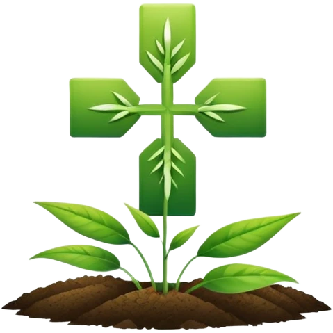 agriculture symbol with a plant or field combined with a medical cross emoji