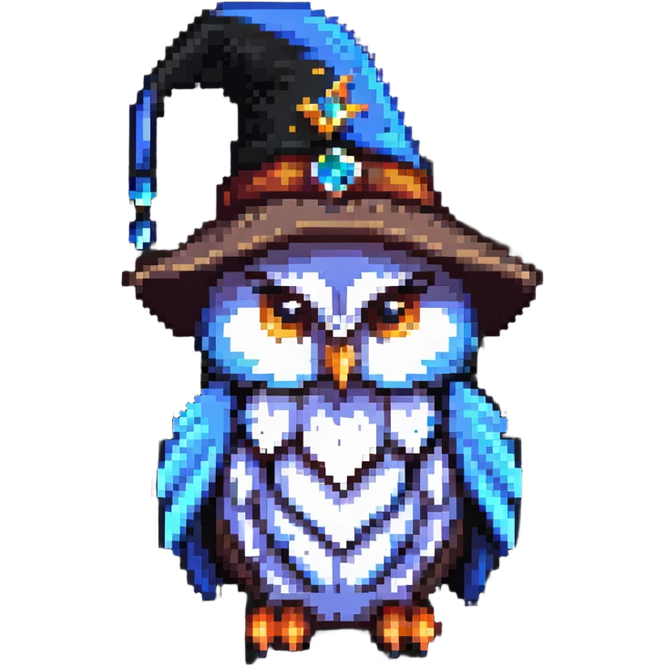 Owl with a wizard hat emoji