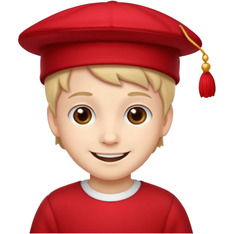 red hat and red dress boy emoji