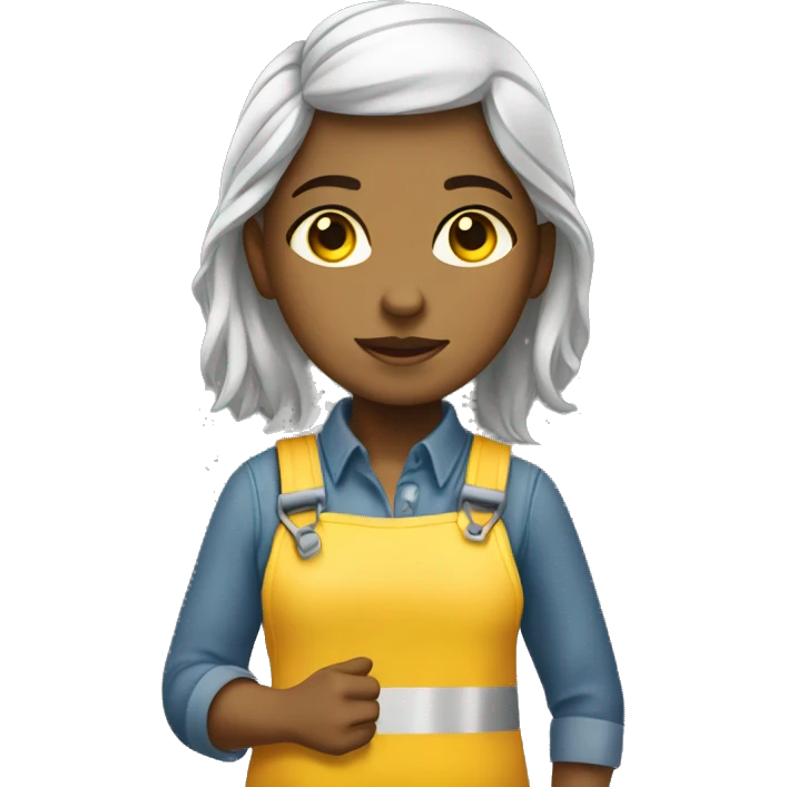 NIÑA TRABAJANDO PELO AMARILLO emoji