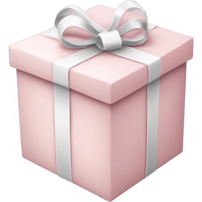 pale pink christmas present box with a white tying emoji