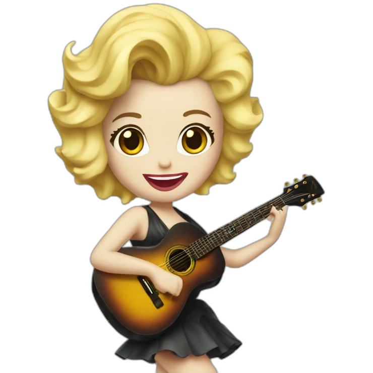 Marylin Monroe avec une guitare emoji