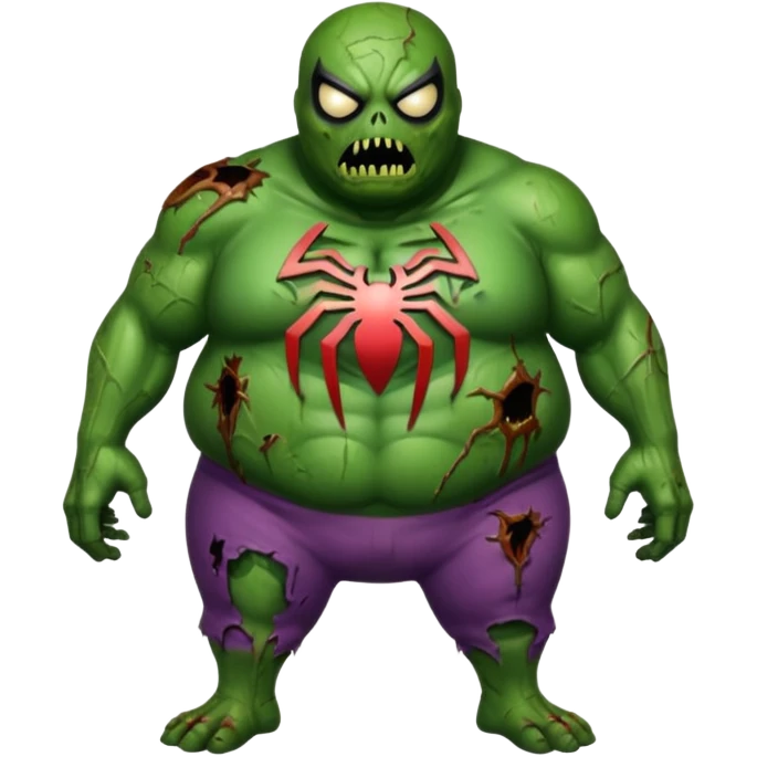 Fat spiderman body zombie emoji