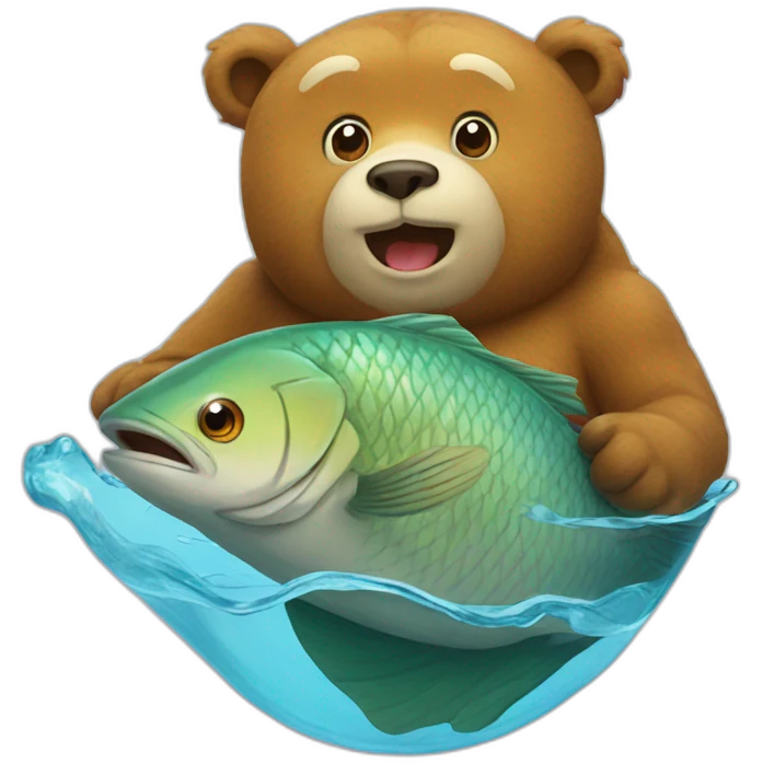 Fish on bear emoji