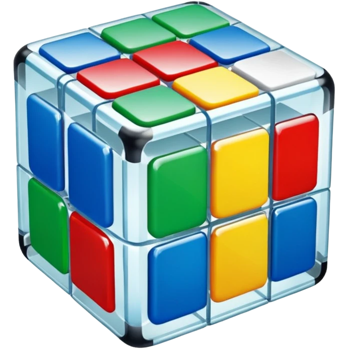 Rubix cube glass texture emoji