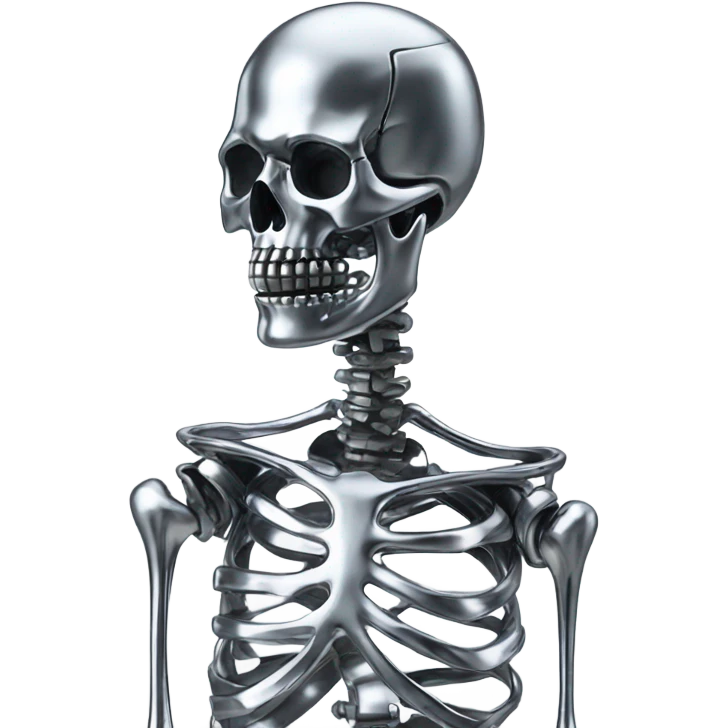 skeleton made out of chrome emoji