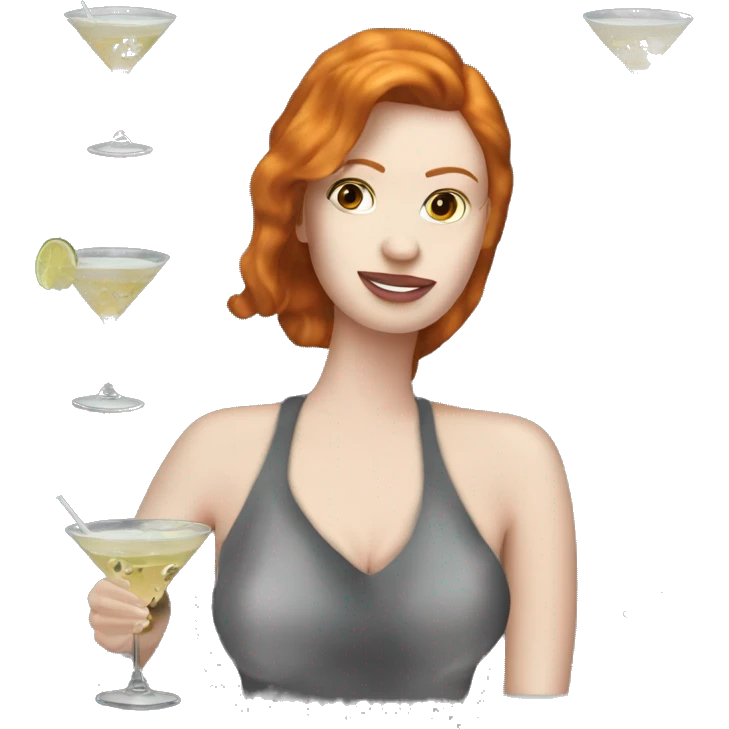 Pornstar martini but the person drinking has ginger hair and white skin  emoji