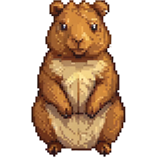 sitting capibara pixel art emoji