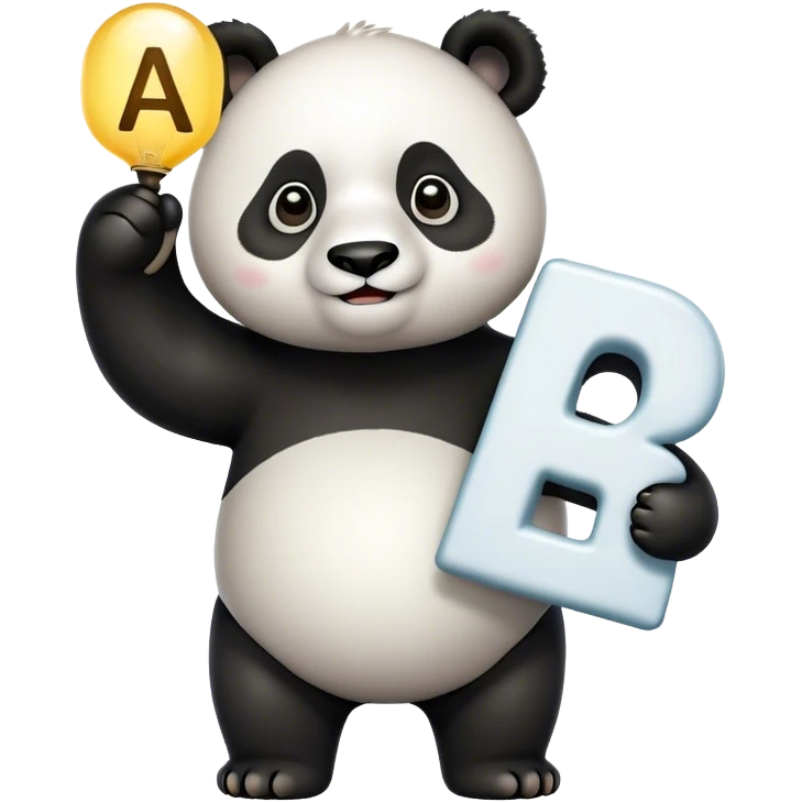 Panda holding up AOΠ letters  emoji