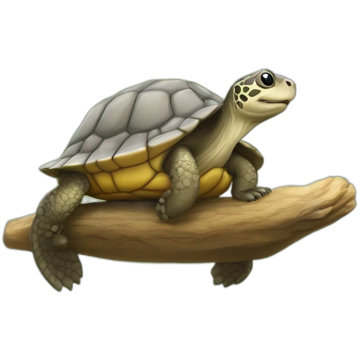 Tortue sur une loutre emoji