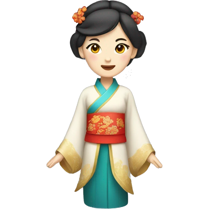 Chinese lady wear Chinese traditional clothes emoji