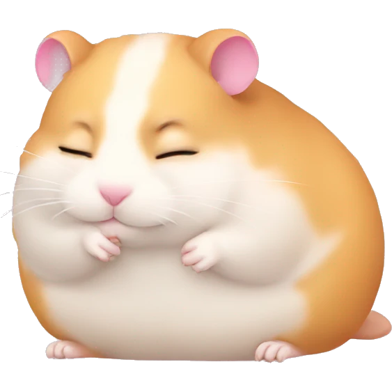 A pink hamster, sleeping emoji