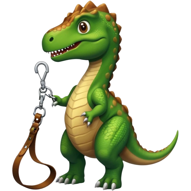 dinosaur on leash emoji