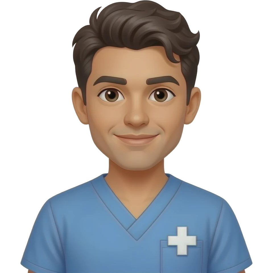 nurse hispanic man wavy short hair emoji