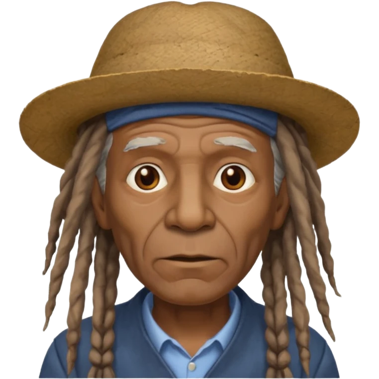 dreadlocks old man, hat emoji