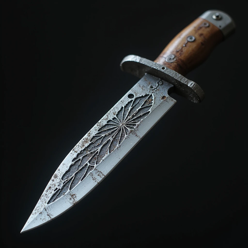 realistic gothic knife, with a spiderweb design, photorealistic style, no background emoji