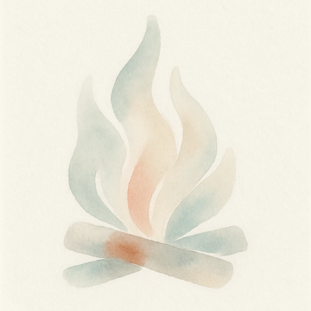 fire, soft and painterly emoji