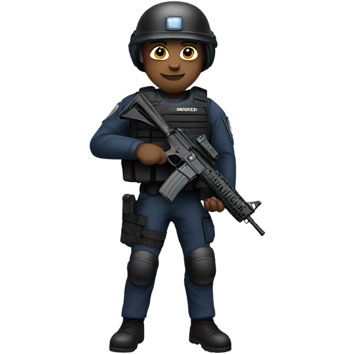 A white Police SWAT operator emoji