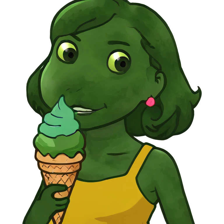 Girl with ice cream emoji