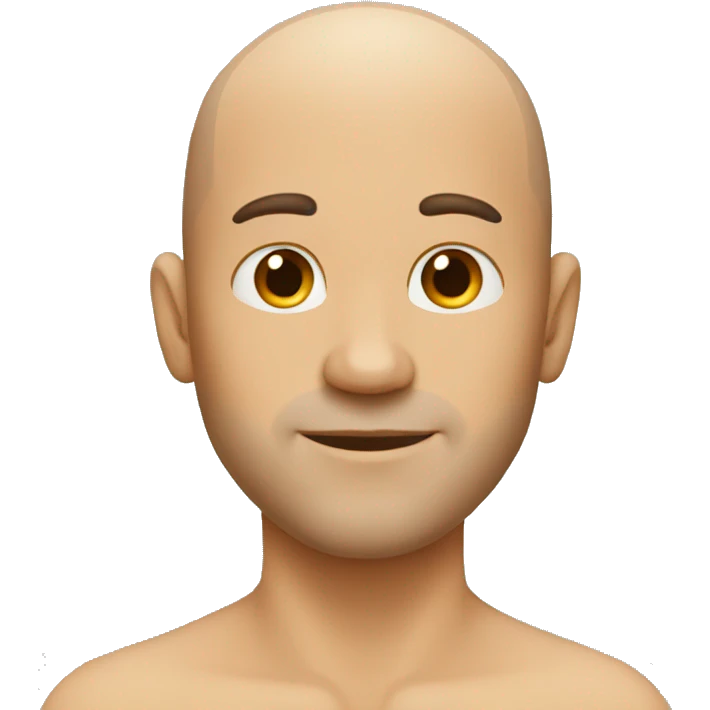 a man with no hair on top but hair on the side emoji