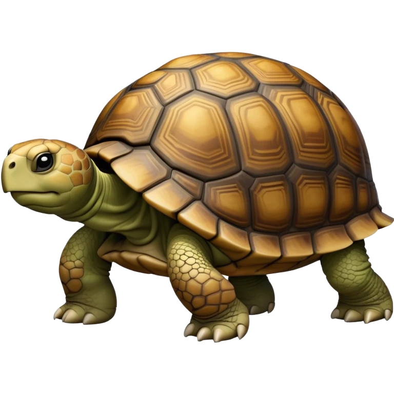 cinematic-tortoise-realistic-full-body-walking-emoji,-sturdy-domed-shell-in-rich-earthy-tones,-thick-scaled-legs-moving-slowly-but-deliberately,-wrinkled-wise-face-peering-ahead-with-calm-determination,-small-dark-eyes-reflecting-centuries emoji