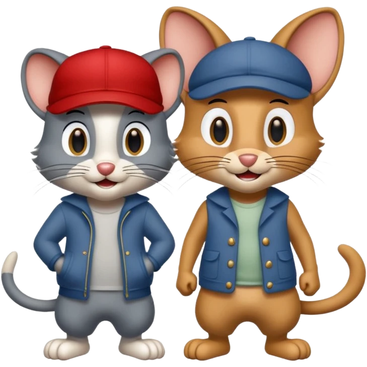 tom & Jerry  with cap  emoji