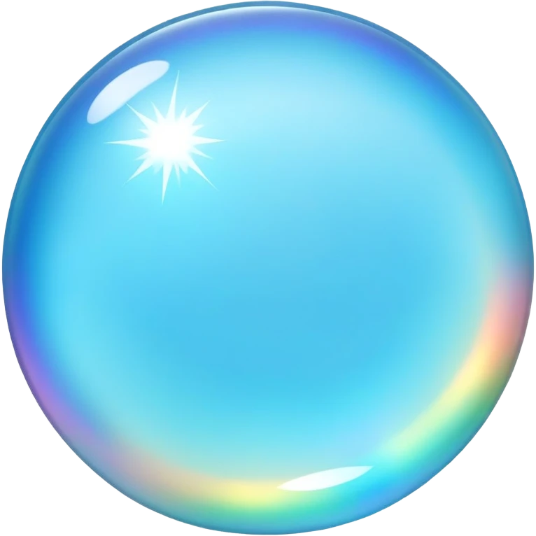 Round cut blue smithsonite gemstone with sky blue color and holographic rainbow reflections emoji