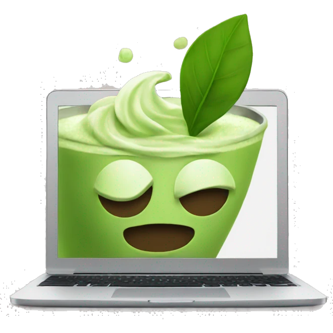 Matcha and laptop  emoji
