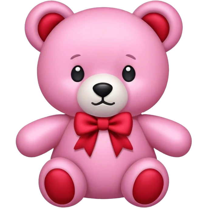pink stuffed bear with bow emoji