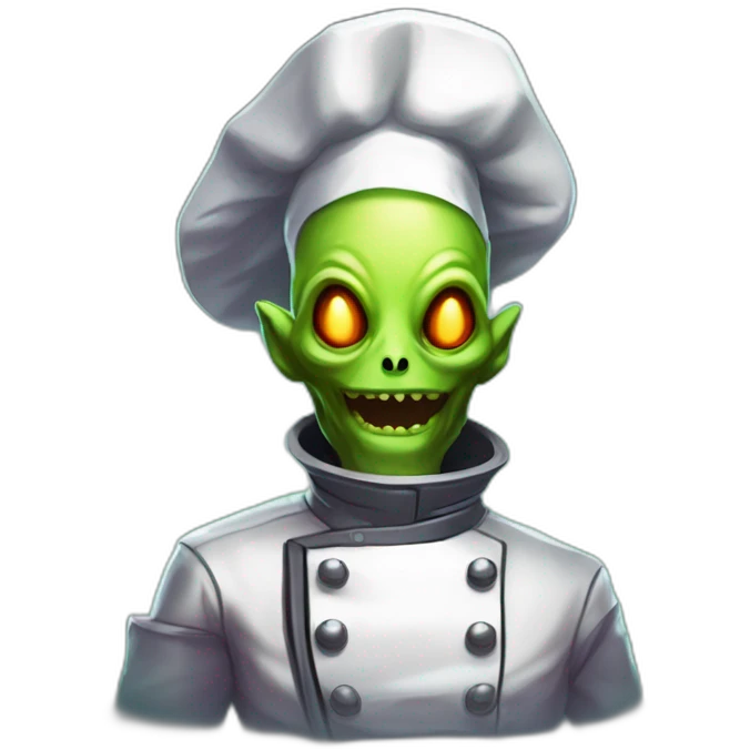 alien chef scifi roguelike rpg style inspired by slay the spire digital art emoji