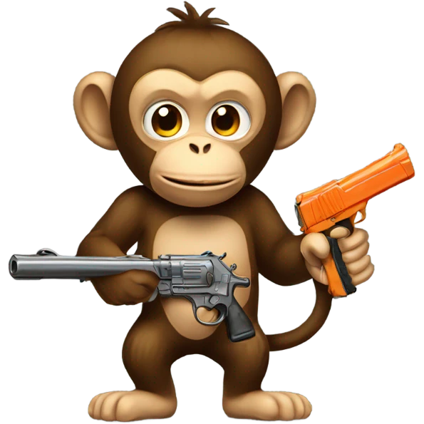 Monkey with toy gun  emoji