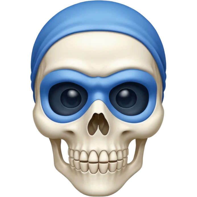 skeleton wearing blue mask emoji