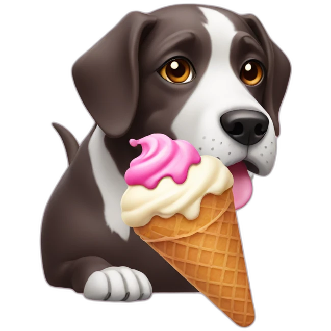 dog with ice cream emoji