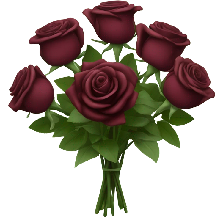 bouquet of burgundy roses  emoji
