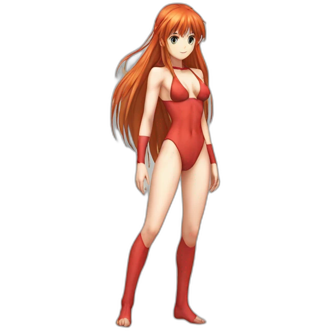 asuka langley nue, full-body, long-hair, teen, enfant, bikini emoji