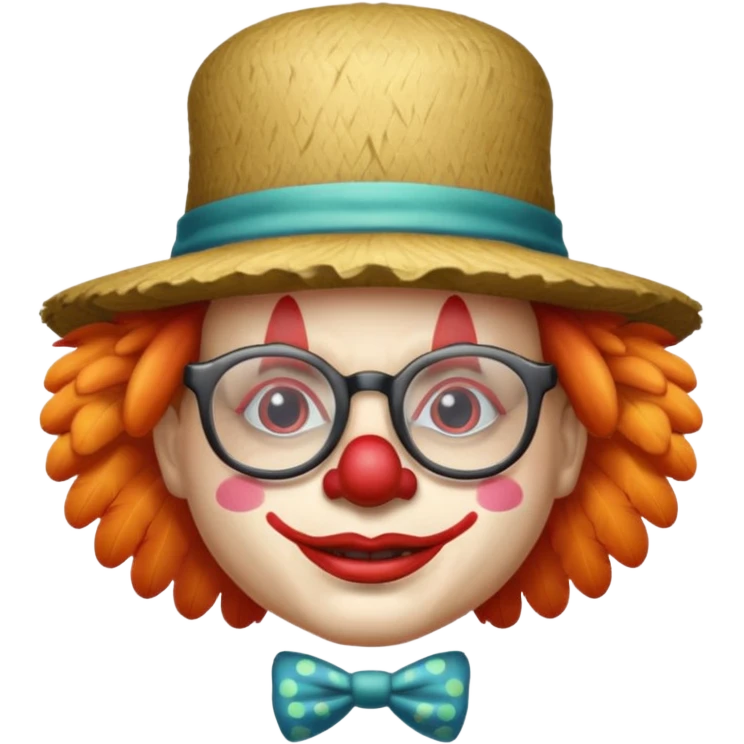 Clown feathered hat with glasses emoji