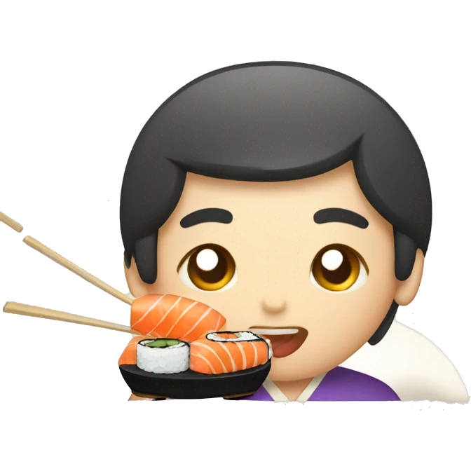 Japanese eating sushi emoji
