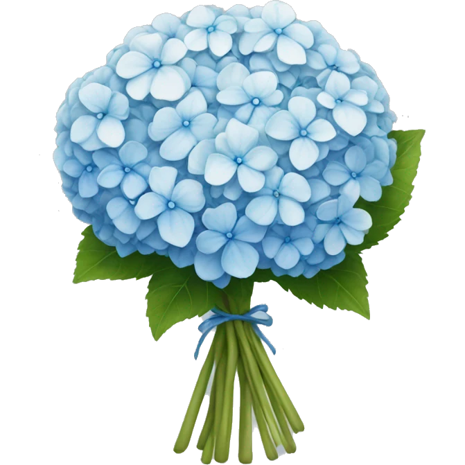 White and blue hydrangea  bouquet emoji
