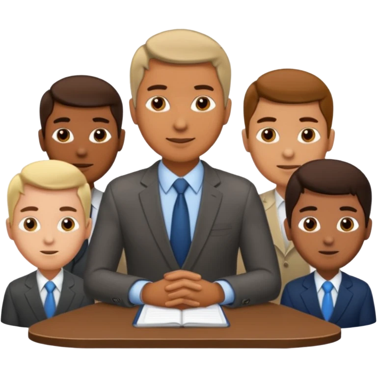 a man in a meeting with other emoji
