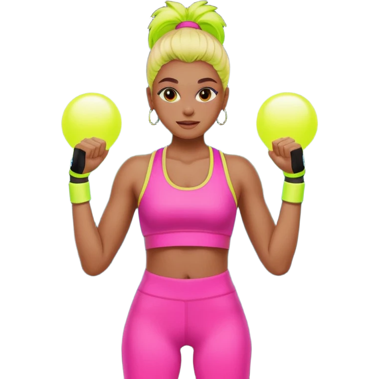 glow 80's work out emoji