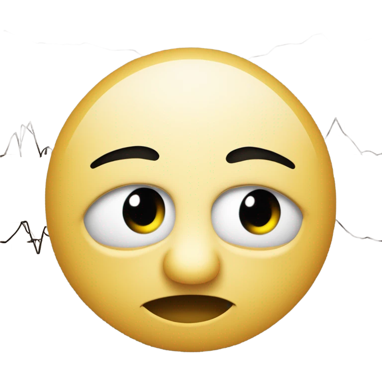 A smiley face angrily glaring at a graph with declining metrics. emoji